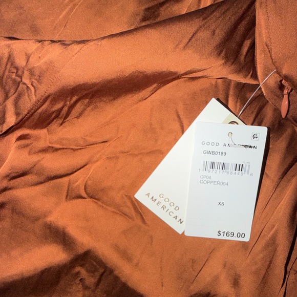 NWT Good American Women's Silky Copper Pull-On Trousers - Picture 5 of 6